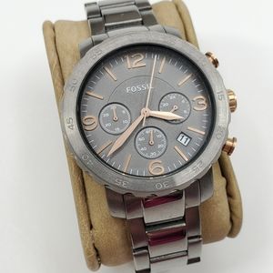 Gray and Rose Gold Fossil Boyfriend Watch